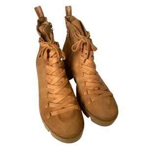 SCHUTZ Xayane Combat Boots in Hazel Boots 8 B Suede